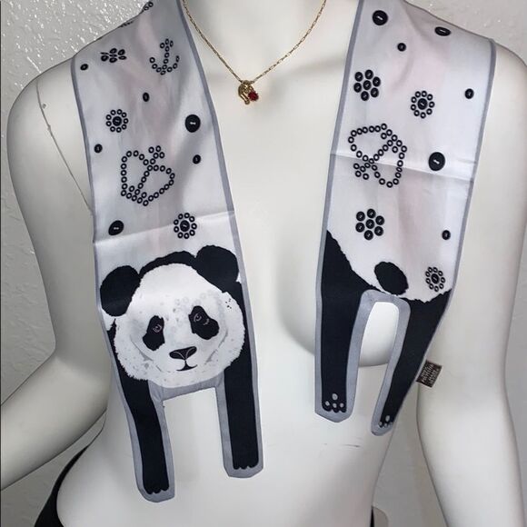 Panda 🐼 Twilly Bandeau Hair Neck Bag Tie  - Picture 7 of 8